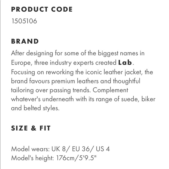 NWT Lab Leather Dropped Shoulder Biker Jacket - Picture 10 of 14